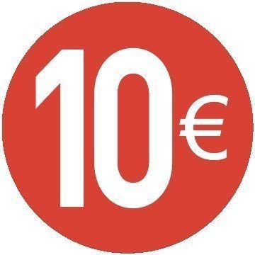 10€ EURO - Pack de 200-30mm rojo - Precio Pegatinas