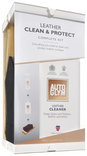 Autoglym Kit de Limpieza y Protección para Piel y Cuero, Limpieza Profunda para Tapicería & Interiores de Vehículos, pH Neutro, Accesorios Premium para Limpieza de Asientos de Coche