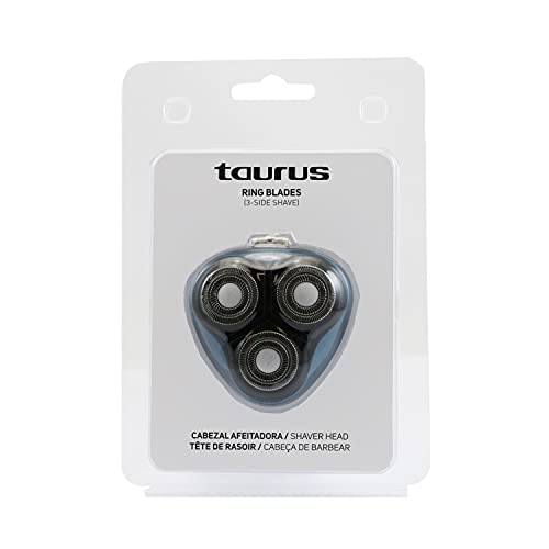 Taurus Recambio Cabezales 3 Side Shave Plus - Cuchillas de doble anillo, apto para la afeitadora 3 Side Shave Plus