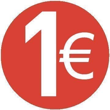 1€ Euro - Paquete de 200-13mm Rojo - Price Stickers