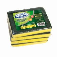 Mical - Esponjas con fibra verde - 14 x 9 cm - 8 unidades