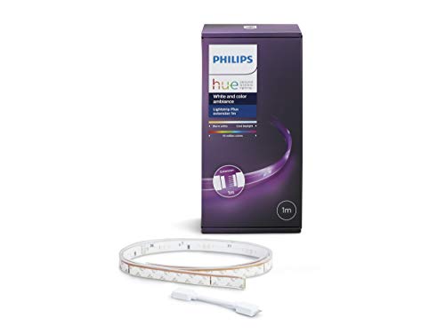 Philips Hue Lightstrip Plus, Tira Inteligente LED, 1m (Extensión para Tira 2m), Luz Blanca y Color, Compatible con Alexa y Google Home