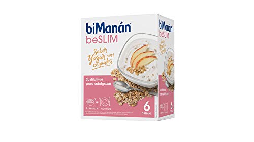 BiManán beSLIM, Crema Sustitutiva Sabor Yogur con Cereales, para ayudarte a controlar tu peso, 6 Unidades x 52g (312 g)