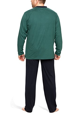 Moonline Plus - Pijama de Hombre Largo y de algodón en Tallas Grandes (Dos Piezas), Color:Verde Azulado, Größe Textil:3XL