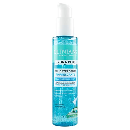 CLINIANS HYDRA PLUS, gel detergente facial refrescante para pieles normales o mixtas, con Jugo de Aloe Vera, 150 mL
