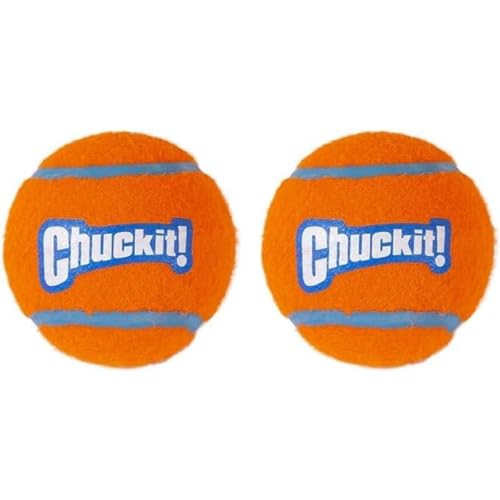 Chuckit Tennis Ball, 2 Pelotas para Perros Compatible con el Lanzador, Naranja, S