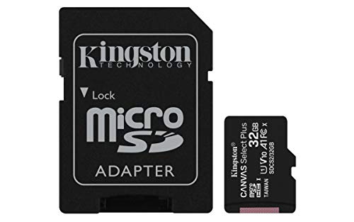 Kingston SDCS2/32GBET - Tarjeta de Memoria microSDHC (32 GB, 100 MB/s, Lectura A1, Clase 10, UHS-I, Adaptador con Embalaje sin frustración)