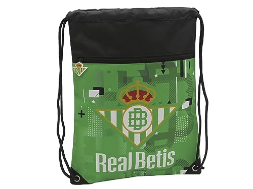 Real Betis Balompié- Mochila saco, Cuerdas, Bolsa, Color verde, Producto oficial (CyP Brands)