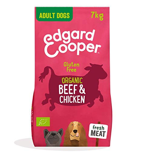 Edgard & Cooper Pienso para Perros Adultos Comida para Perros Seca Bio Sin Gluten 7kg Ternera & Pollo Biologico, Naturalmente fácil de digerir, Alimentación Sana Sabrosa y Equilibrada
