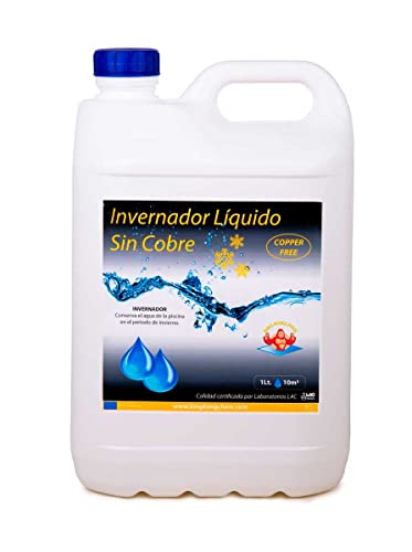 INVERNADOR LÍQUIDO SIN Cobre 5 litros - Desinfectante y Algicida para el Tratamiento de Piscinas en Invierno - Apto Piscinas Liner