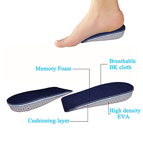 Espuma de la Memoria Respirable Altura Invisible Aumento Zapato Almohadillas Plantillas para Hombres Mujeres, almohadilla para zapatos levantada de 2cm a 5cm (3cm)