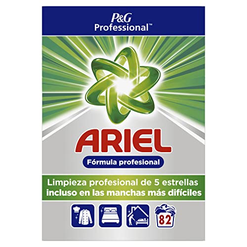 Ariel Professional, Detergente en polvo para lavadoras, 82 Lavados, Regular, Eliminacion de Manchas Desde El Primer Lavado