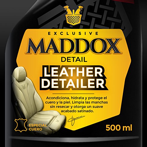 Maddox Detail - Leather Detailer - Limpiador de Cuero y Piel. 500 ml. Limpia Tapicerias de Cuero y Piel de Forma Rápido y sin Esfuerzo. Limpia Asientos Coche Cuero y Piel