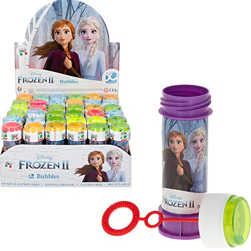 COLORBABY 24259 - Pack de 36 pomperos de Frozen, juguete burbujas jabón, regalo para niños, 60 ml, cuatro colores
