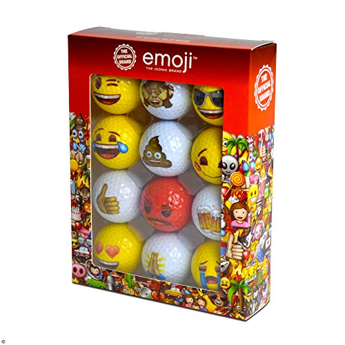 Emoji Pelotas de Golf Divertidas con emoticonos, Producto Oficial (Paquete de 12)