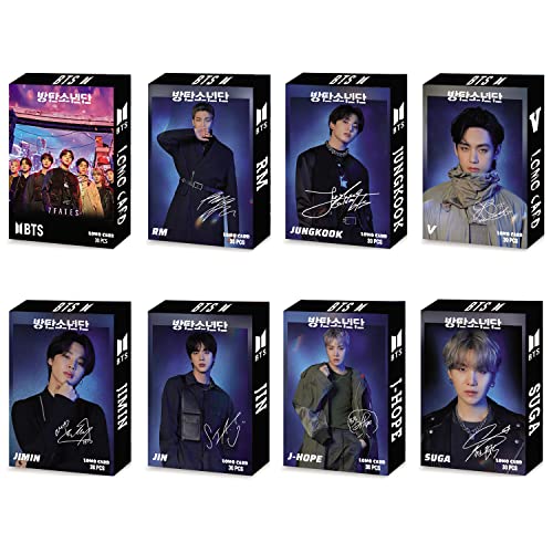 Paquete de 8/240 tarjetas de felicitación BTS Merchandise Lomo KPOP con caja de tarjetas postales