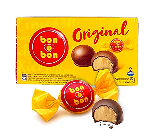 Bombones de Chocolate con Leche y Oblea Rellenos con Crema de Maní, Argentina, box 270g - ARCOR bon-o-bon Original, 270g