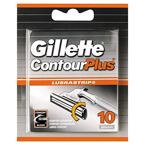 Gillette Contour Plus Recambio de Maquinilla de Afeitar para Hombre 10 Recambios