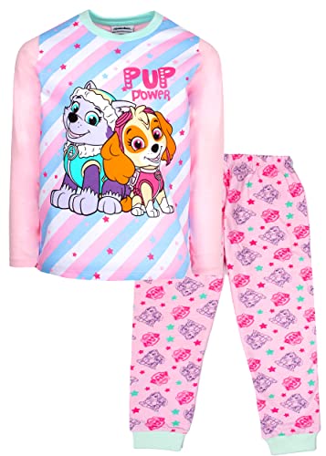 Paw Patrol - Pijama infantil - Pijama de manga larga rosa con diseño de Skye - Ropa de dormir 100% algodón - Producto oficial de Paw Patrol, Rayas rosas., 4-5 Años