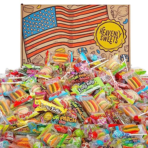 Caramelo Americano Caja Fiesta Dulces Americanos. 100+ piezas! Classic USA Candy Airheads, Laffy-Taffy, Sour Patch Kids, Jolly Ranchers! ¡Dulces ideales para Halloween!